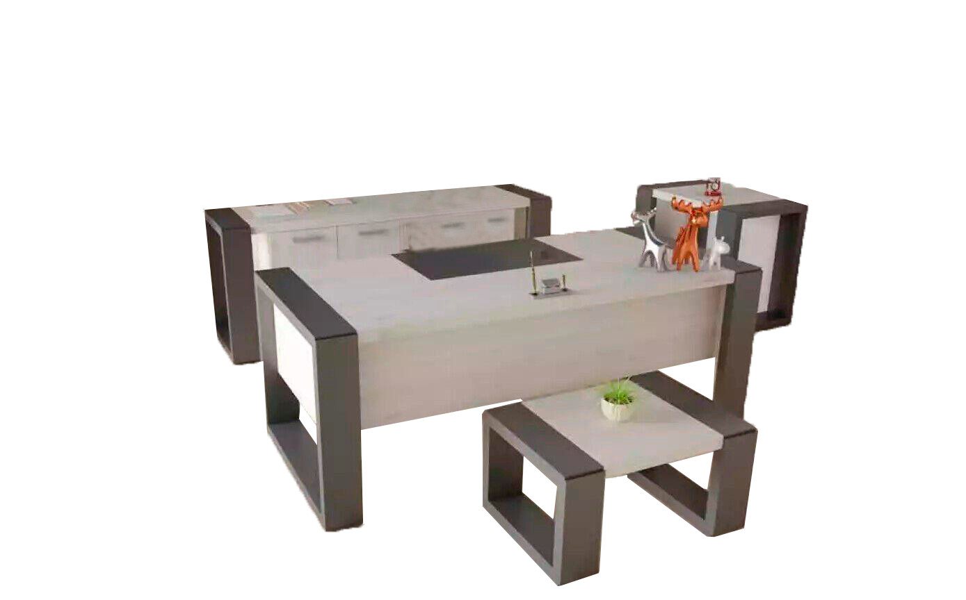 JVmoebel Büromöbel-Set Graue Büro Einrichtung Schreibtisch Aktenschrank Kommode Couchtisch, (4-tlg., Schreibtisch/Couchtisch/Kommode/Konsolentisch), Made in Europa von JVmoebel