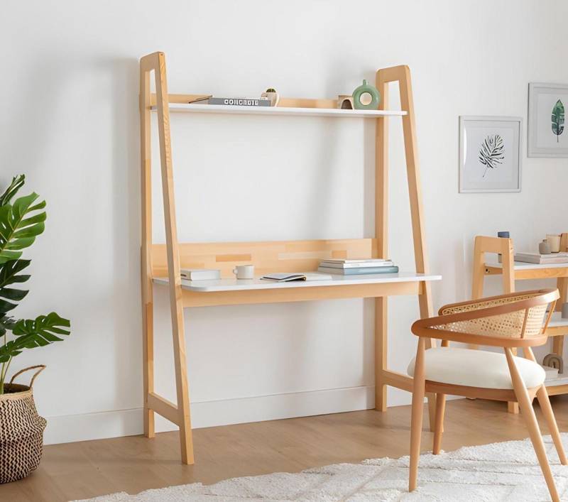 JVmoebel Kinderschreibtisch Hellbeiger Schreibtisch Luxuriöse Arbeitszimmer Designer Holz Tische (1-St., Nur Schreibtisch), Made in Europa von JVmoebel