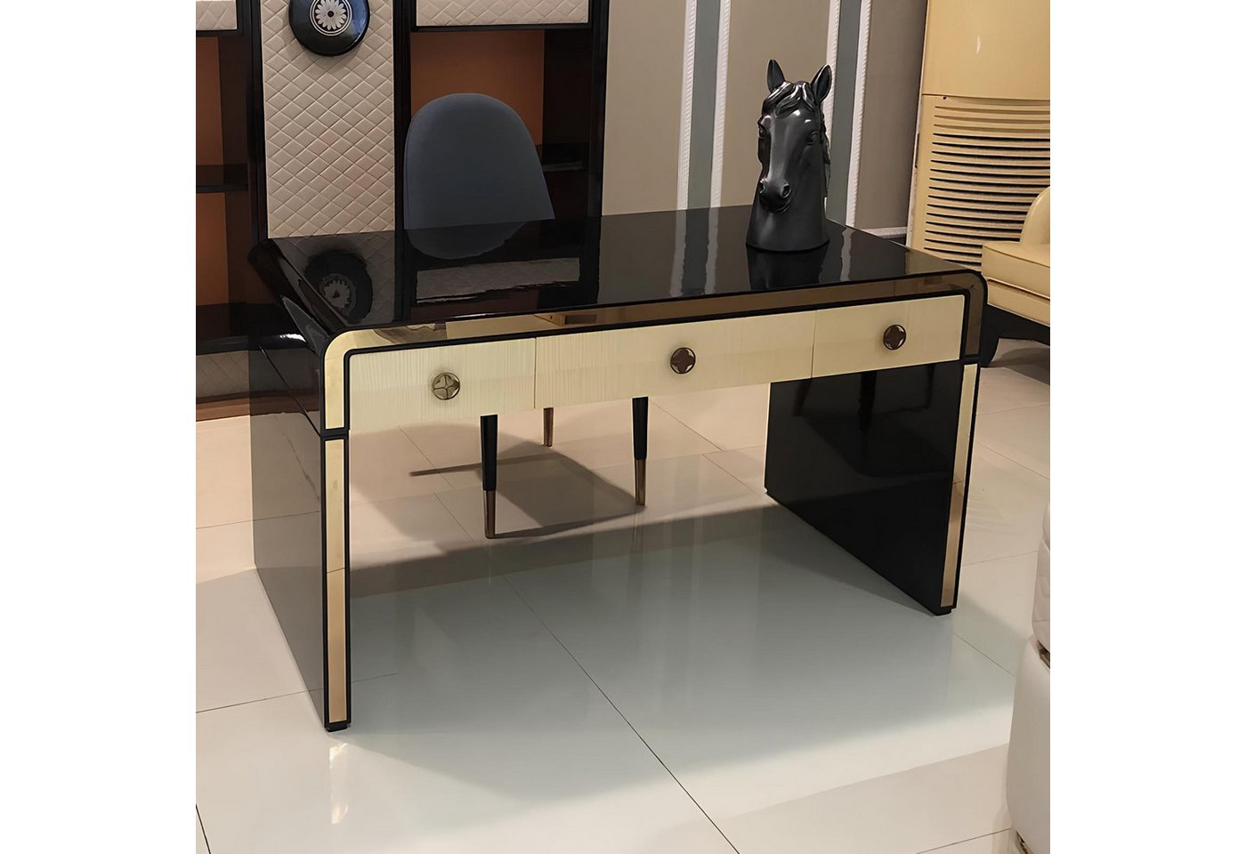 JVmoebel Schreibtisch Hochglanz Metall Sekretär Tisch für Büro und Home Office, Made in Europa JVmoebel Schreibtisch Hochglanz Metall Sekretär Tisch für Büro und Home Office, Made in Europa von JVmoebel