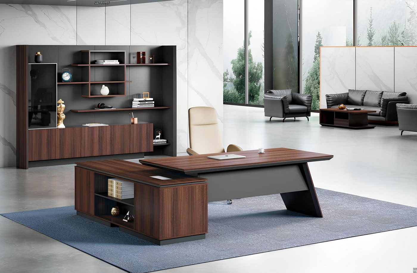 JVmoebel Eckschreibtisch Hochwertiger Brauner Eckschreibtisch Designer Büromöbel Robuste Möbel (Arbeitstisch), Made in Europa von JVmoebel