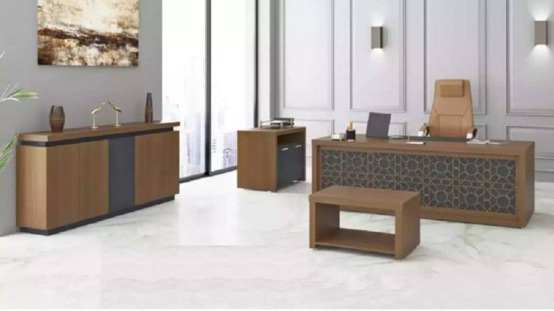 JVmoebel Büromöbel-Set Holzmöbel Büro Set Schreibtisch Couchtisch Designer, (4-tlg., Schreibtisch, Couchtisch, Beistelltisch, Schrank), Made in Europa von JVmoebel