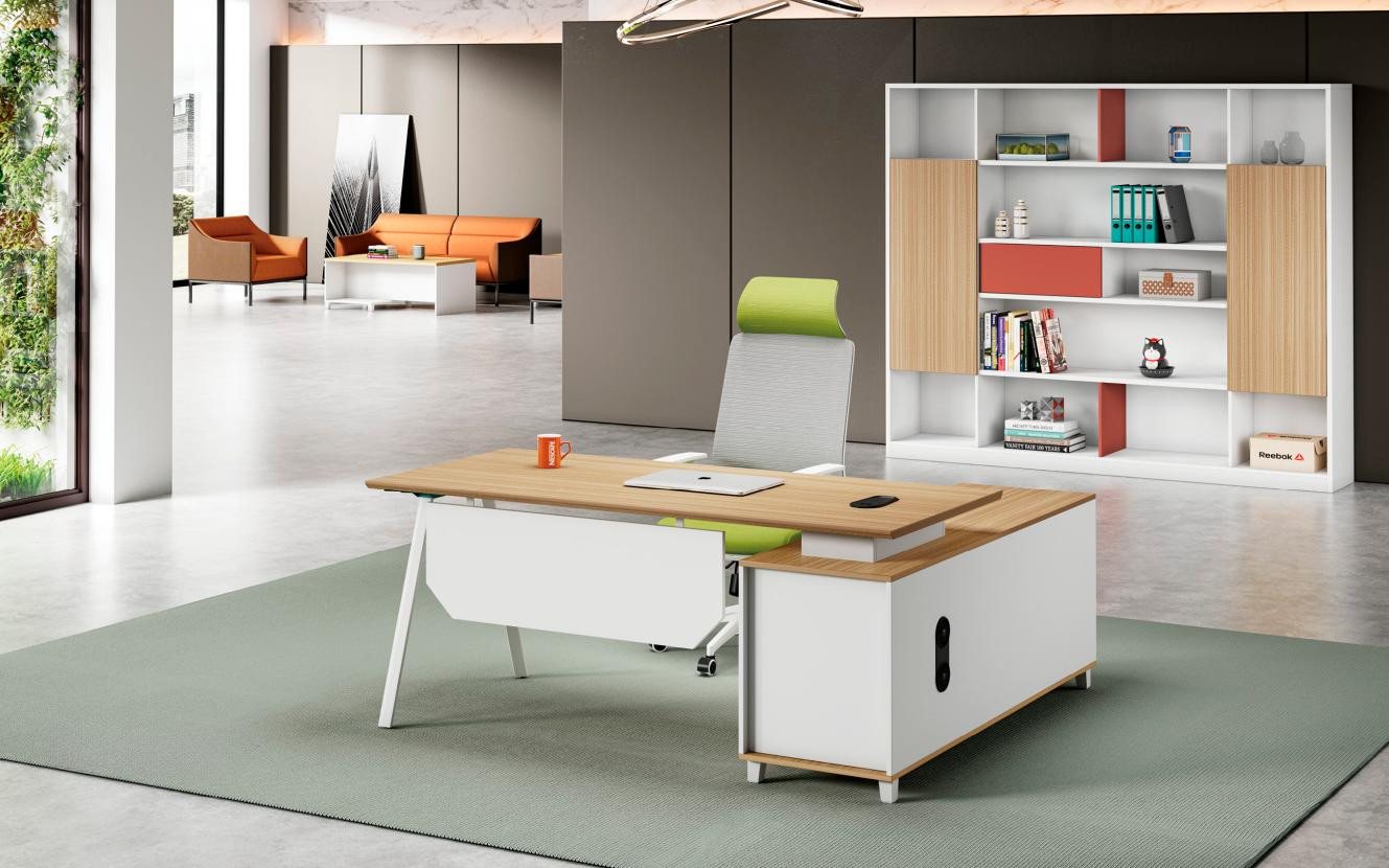 JVmoebel Büromöbel-Set Komplettbüro Arbeitszimmermöbel Arbeitstisch Büroschrank Weiß Holz Set, (Arbeitstisch + Schrank), Made in Europa von JVmoebel