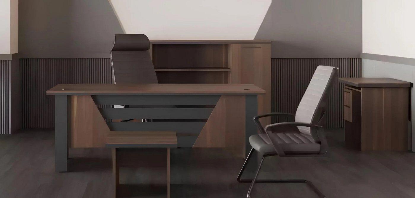 JVmoebel Büro-Set Komplette Büromöbel Schreibtisch Bücherregale Kommoden Moderne, (4-tlg., 1x Schreibtisch + 1x Couchtisch + 1x Bücherregal + 1x Kommode), Made in Europa von JVmoebel