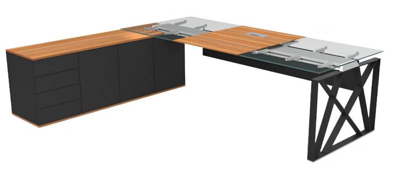 JVmoebel Schreibtisch Luxuriöser Eckschreibtisch Eckschreibtisch Tisch Büromöbel Glastisch (Eckschreibtisch), Made in Europa von JVmoebel