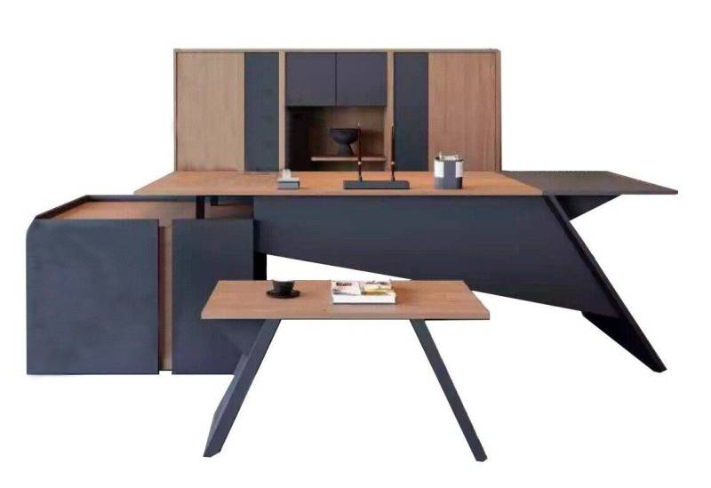 JVmoebel Schreibtisch Luxus Büro Möbel Einrichtung Schreibtisch Couchtisch Aktenschrank Set (3-St., Schreibtisch/Aktenschrank/Couchtisch), Made in Europa von JVmoebel