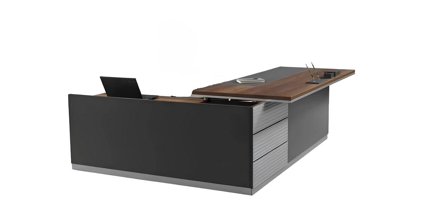 JVmoebel Eckschreibtisch Luxus Büro Schreibtisch Design Eckschreibtisch Möbel Tische Grau (1-St., Schreibtisch), Made in Europa von JVmoebel
