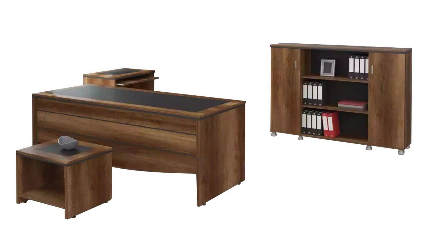 JVmoebel Schreibtisch Luxus Büromöbel Schreibtisch Möbel Arbeitstisch Arbeitszimmer (4-St., Schreibtisch, Couchtisch, Beistelltisch, Schrank), Made in Europa von JVmoebel