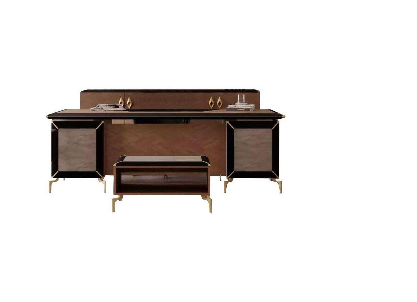 JVmoebel Schreibtisch Moderne Arbeitszimmermöbel Sideboarde Schreibtisch Eckschreibtisch (4-St., 1x Schreibtisch + 1x Kommode + 1x Sideboard + 1x Couchtisch), Made in Europa von JVmoebel