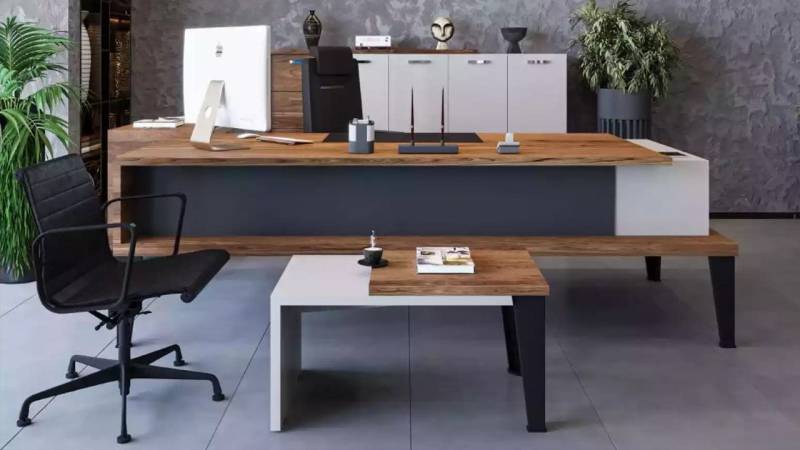 JVmoebel Schreibtisch Moderne Bürogarnitur Schreibtisch Couchtisch Aktenschrank Kommode (4-St., Schreibtisch/Aktenschrank/Couchtisch/Kommode), Made in Europa von JVmoebel