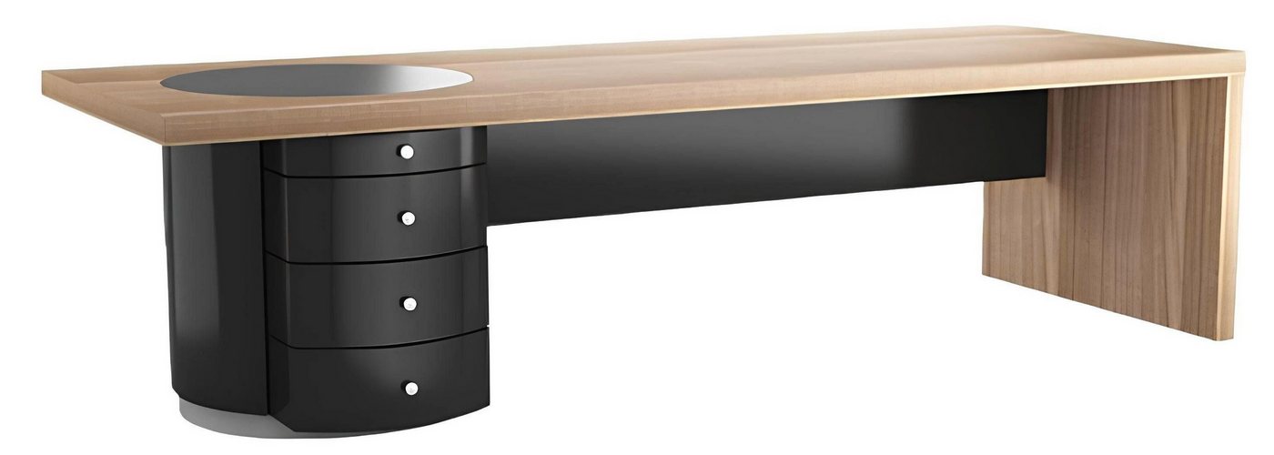 JVmoebel Schreibtisch Moderner Arbeitstisch Schwarz Braun Luxus Holzmöbel Arbeitsbereich (1-St., Bürotisch), Made in Europa von JVmoebel