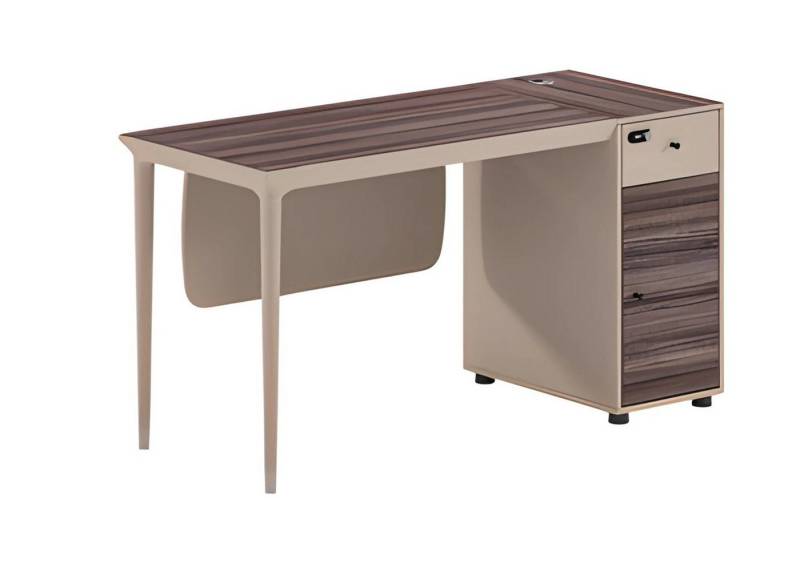 JVmoebel Schreibtisch Moderner Bürotisch Holzoptik Beige Braun mit Schubladen & Schloss, Made in Europe JVmoebel Schreibtisch Moderner Bürotisch Holzoptik Beige Braun mit Schubladen & Schloss, Made in Europe von JVmoebel