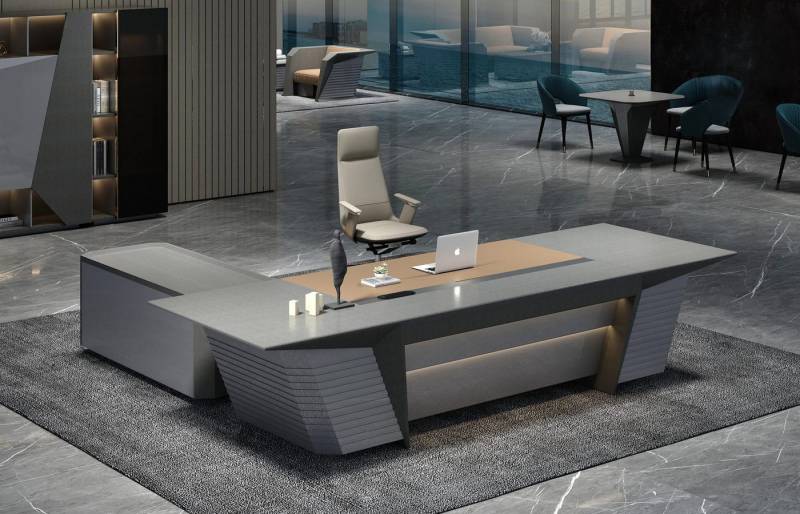 JVmoebel Schreibtisch Moderner Grau Schreibtisch – ideal für Büro oder Homeoffice von JVmoebel