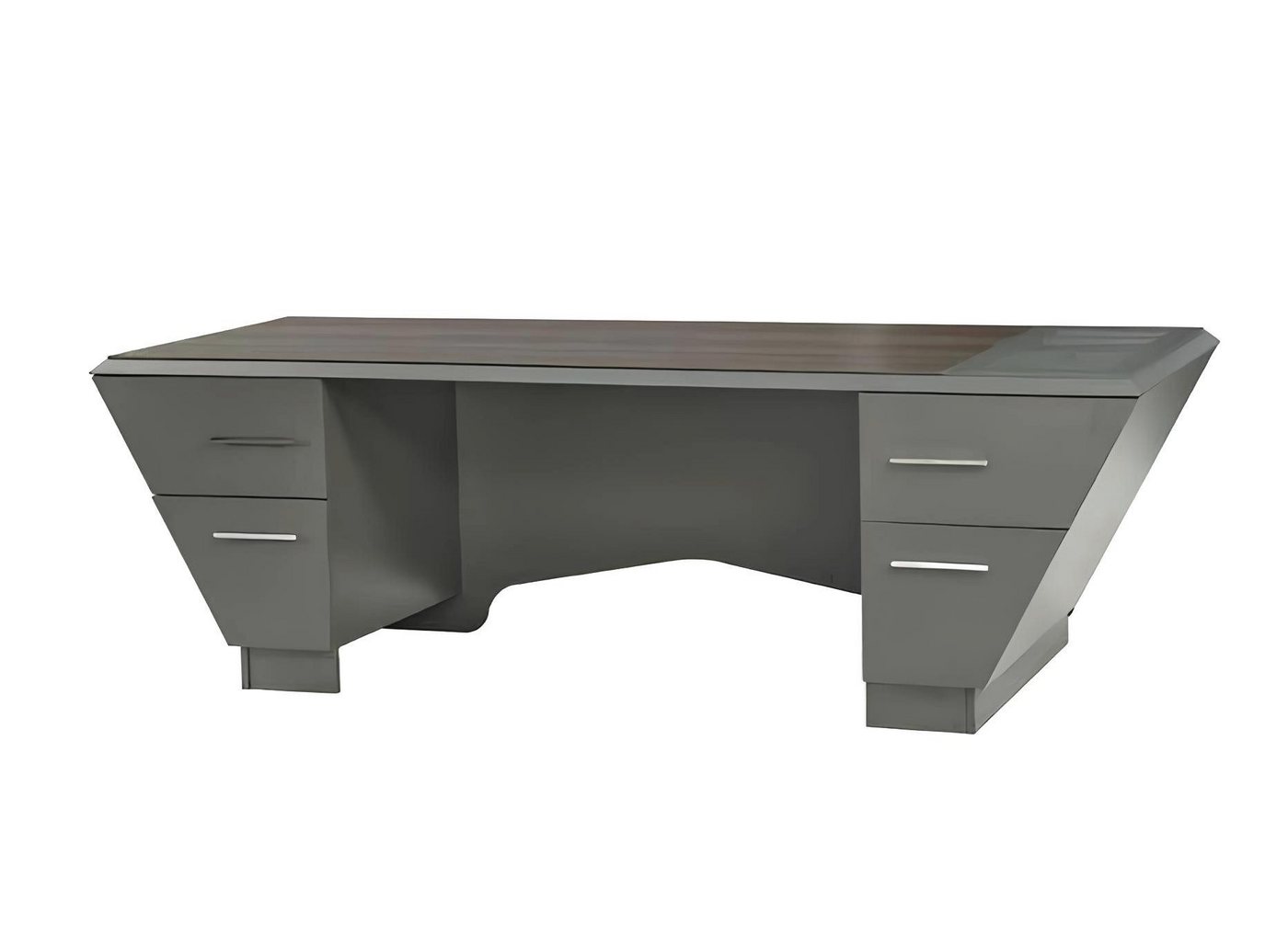 JVmoebel Schreibtisch Moderner Schreibtisch Bürotisch mit Schubladen Trapez Grau (1-St., Schreibtisch), Made in Europa von JVmoebel