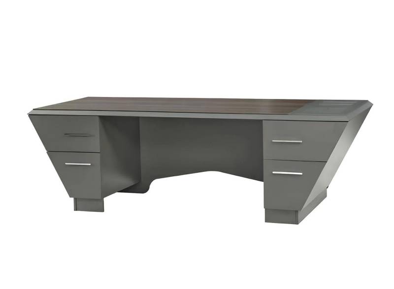 JVmoebel Schreibtisch Moderner Schreibtisch Bürotisch mit Schubladen Trapez Grau (1-St., Schreibtisch), Made in Europa von JVmoebel