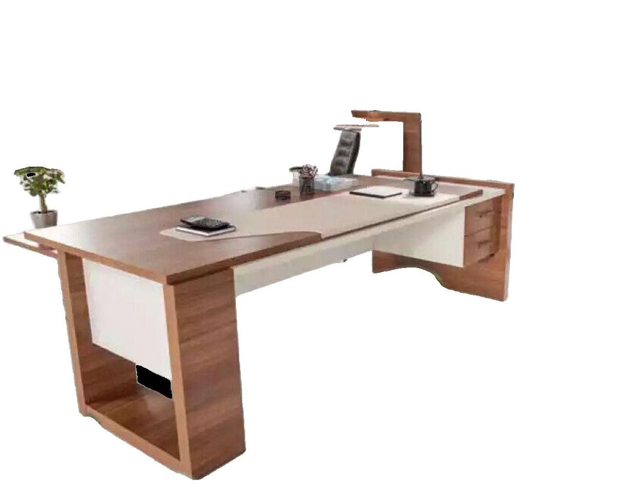 JVmoebel Schreibtisch Moderner Schreibtisch Luxus Büromöbel Braun Holz Schubladen (1-St., 1x nur Schreibtisch), Made in Europa von JVmoebel