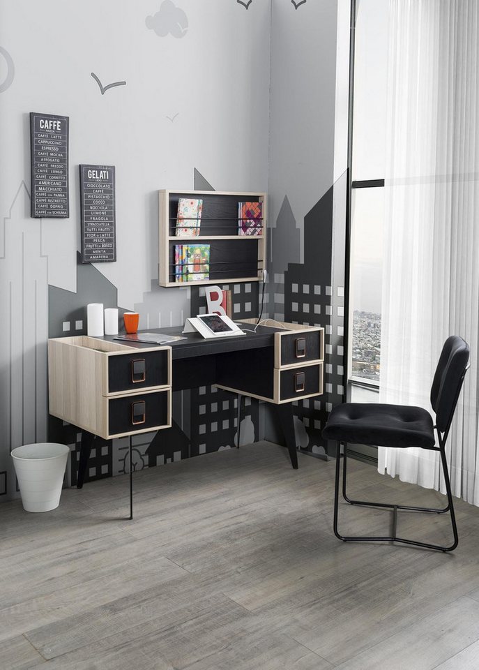JVmoebel Schreibtisch Moderner Schreibtisch Mit Jugendzimmer Wandregal Designer Möbel (Schreibtisch / Wandregal), Made in Europa von JVmoebel