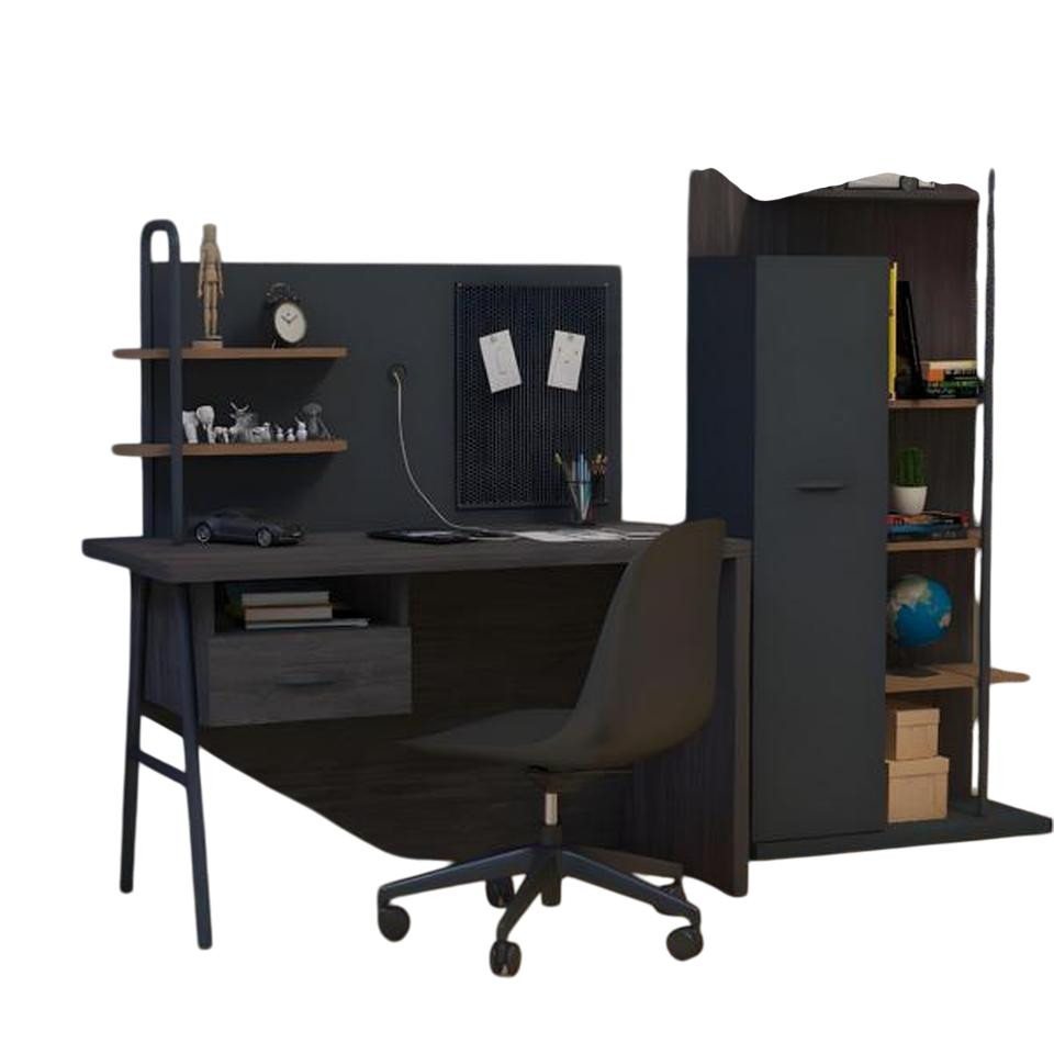 JVmoebel Schreibtisch Moderner grauer Holzschreibtisch im eleganten Design, Made in Europe von JVmoebel