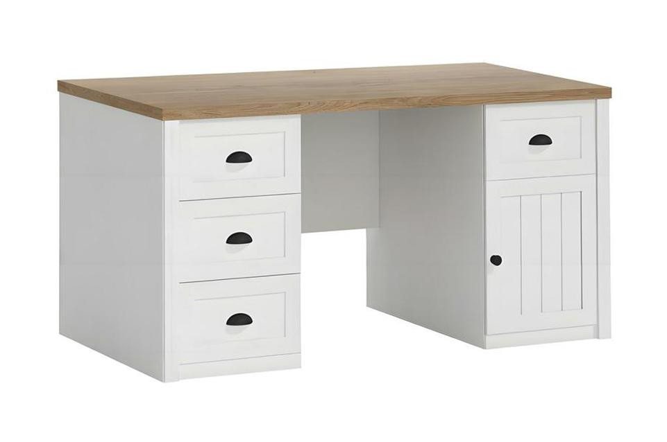 JVmoebel Schreibtisch Schreibtisch Arbeitstisch Weiß mit 4 Schubladen, kratzresistent Holz, Made in Europe JVmoebel Schreibtisch Schreibtisch Arbeitstisch Weiß mit 4 Schubladen, kratzresistent Holz, Made in Europe von JVmoebel