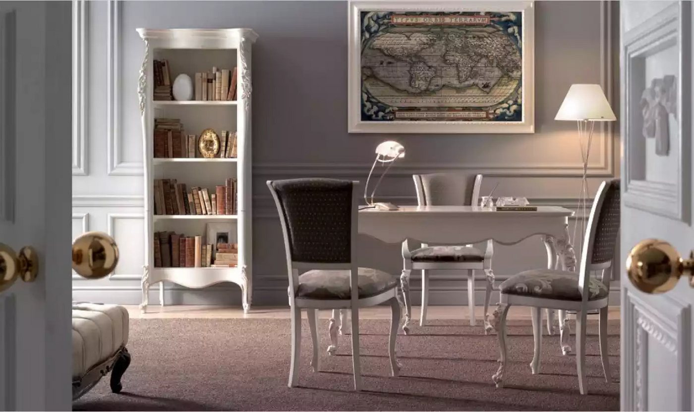 JVmoebel Büromöbel-Set Schreibtisch Bücherregal Tisch Italienische Möbel Sessel 3tlg Set, (3-tlg., 1x Schreibtisch + 1x Sessel + 1x Bücherregal), Made in Europa von JVmoebel