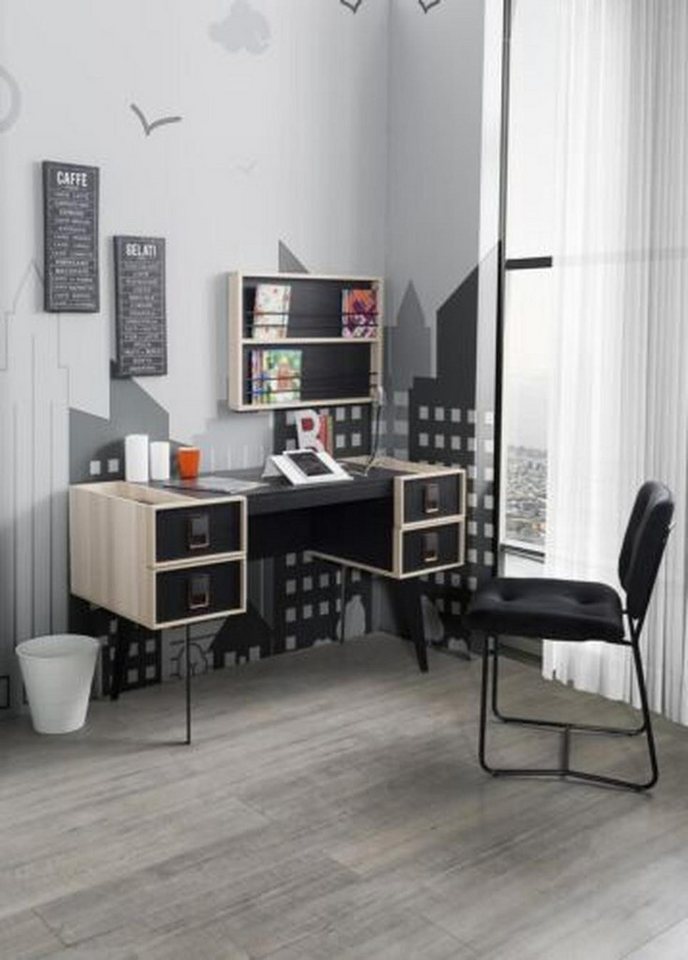 JVmoebel Kinderschreibtisch Schreibtisch Holz Rosa Tisch Schreibtische Regal Möbel Jugendzimmer (Schreibtisch / Wandregal), Made in Europa von JVmoebel