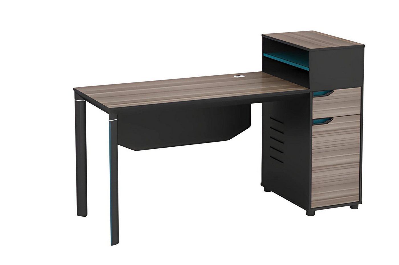 JVmoebel Schreibtisch Schreibtisch Holzoptik Braun Schwarz mit Stauraum und Kabeldurchlass, Made in Europe JVmoebel Schreibtisch Schreibtisch Holzoptik Braun Schwarz mit Stauraum und Kabeldurchlass, Made in Europe von JVmoebel