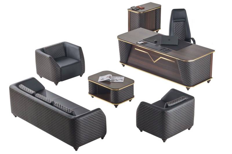 JVmoebel Büromöbel-Set Schreibtisch Komplett Bürotisch Kommode Sofas Büro Einrichtung Holz, (Kommode), Made in Europa von JVmoebel