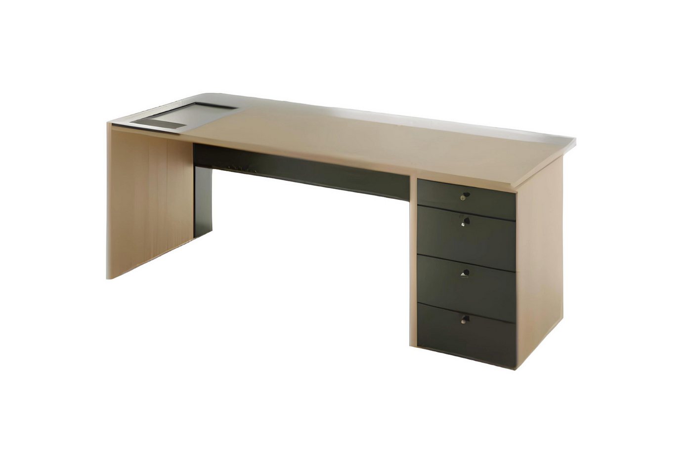 JVmoebel Schreibtisch Stifthalter Bürotisch Chef Exclusive CEO Helles Holz Design (1-St., Schreibtisch), Made in Europa von JVmoebel