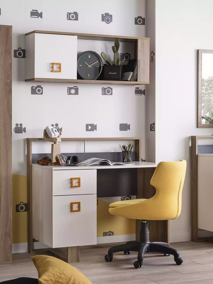 JVmoebel Kinderschreibtisch Schreibtisch Set für Kinderzimmer aus Holz mit Regal und PC Platz (2-St., Schreibtisch, Regal), Made in Europa von JVmoebel