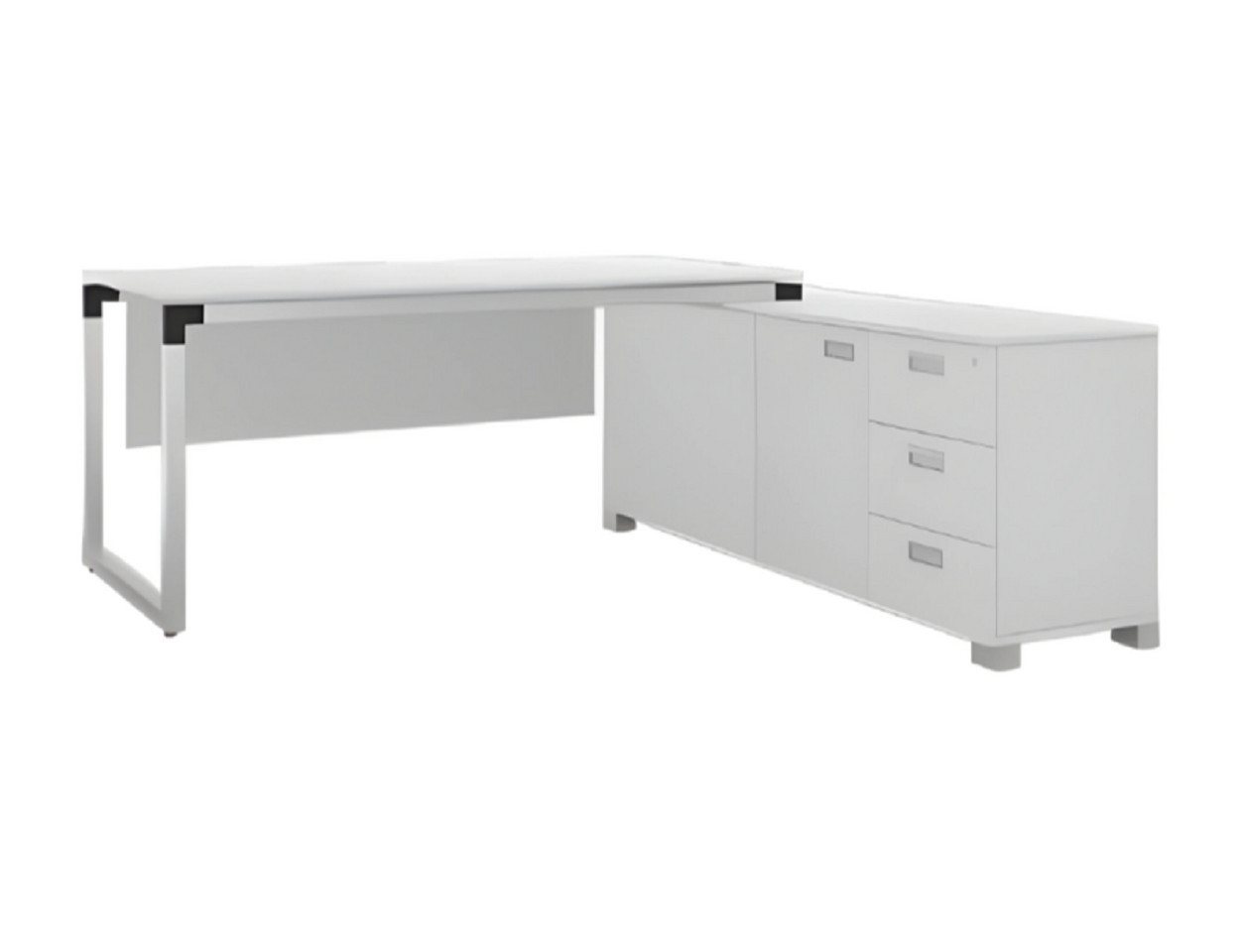 JVmoebel Eckschreibtisch Schreibtisch mit Sideboard Büromöbel Modern workstation Arbeitsplatz (1-St., Eckschreibtisch), Made in Europa von JVmoebel