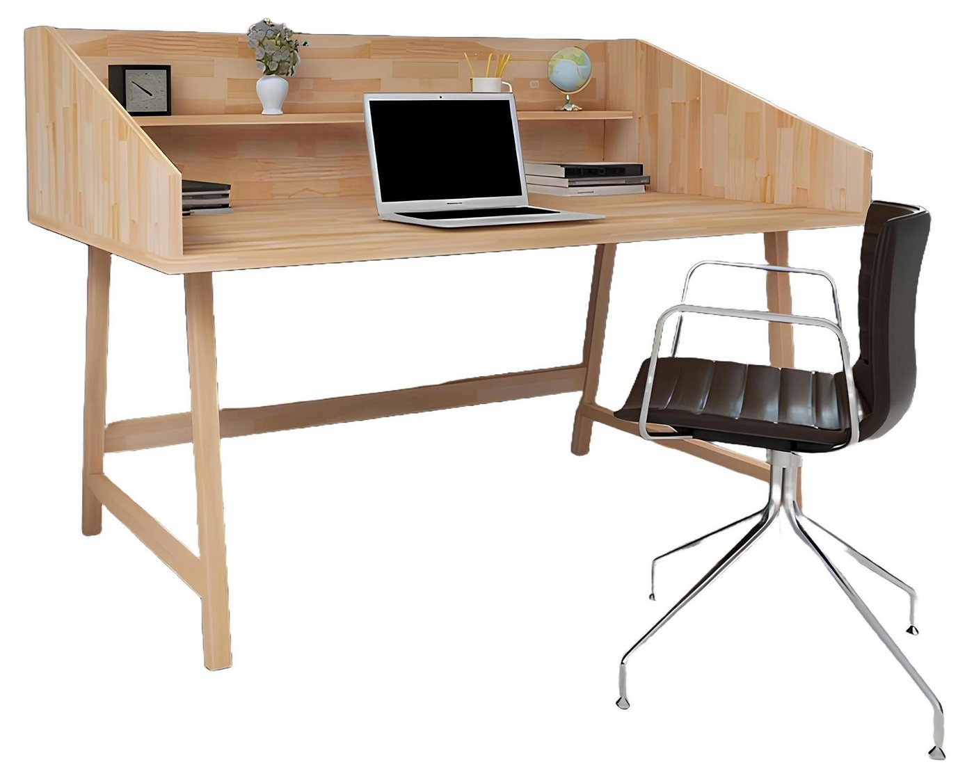JVmoebel Schreibtisch Stilvoller Hellbrauner Schreibtisch Designer Bürotische Luxus Holz (1-St., Schreibtisch), Made in Europa von JVmoebel