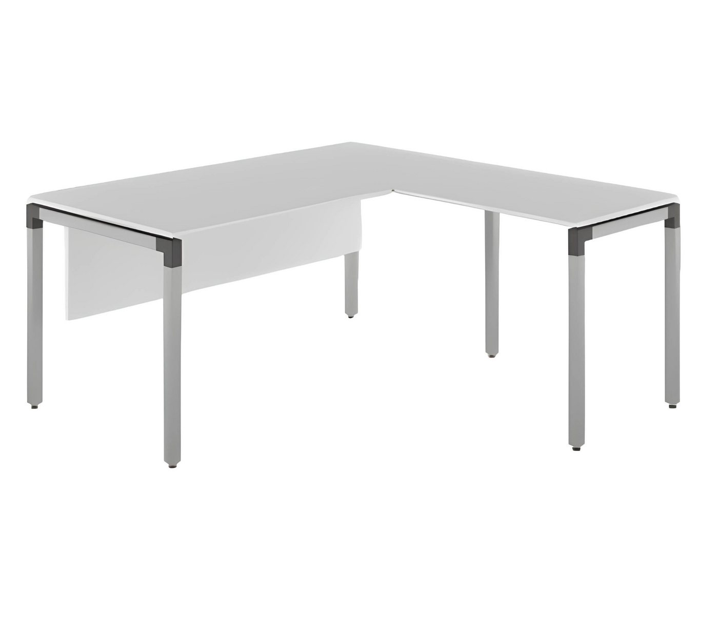 JVmoebel Eckschreibtisch Stilvoller hellgrauer Eckschreibtisch Luxus Holzmöbel Arbeitstisch (1-St., Eck-Bürotisch), Made in Europa von JVmoebel