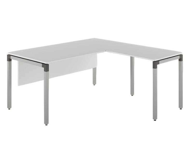 JVmoebel Eckschreibtisch Stilvoller hellgrauer Eckschreibtisch Luxus Holzmöbel Arbeitstisch (1-St., Eck-Bürotisch), Made in Europa von JVmoebel