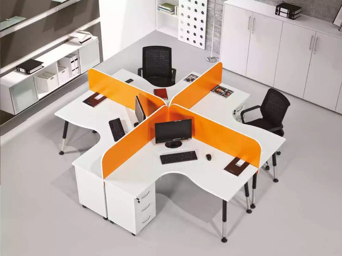 JVmoebel Schreibtisch Team-Arbeitsplatz Tisch für 4 Personen im Counter-Stil, Made in Europa JVmoebel Schreibtisch Team-Arbeitsplatz Tisch für 4 Personen im Counter-Stil, Made in Europa von JVmoebel