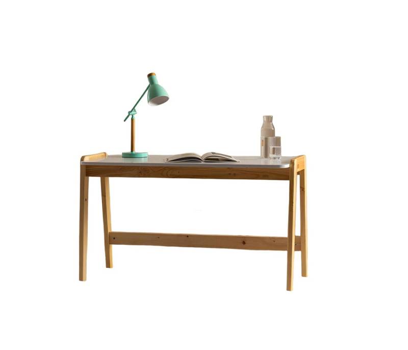 JVmoebel Schreibtisch Weiß-Beiger Schreibtisch Designer Bürotische Computertische Holz Möbel (1-St., Schreibtisch), Made in Europa von JVmoebel