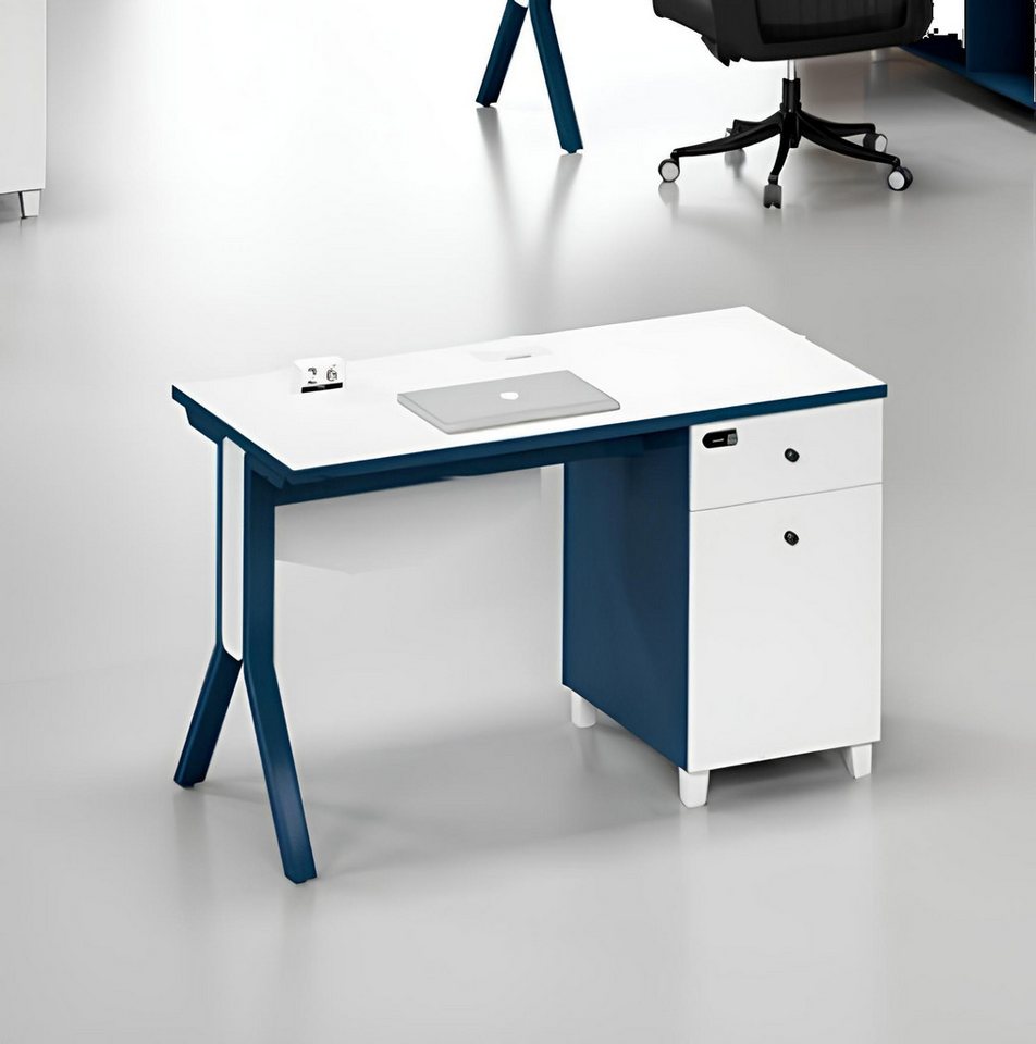 JVmoebel Schreibtisch Weiß-Blauer Schreibtisch Designer Schubladentisch Luxuriöser Holz (Arbeitstisch), Made in Europa von JVmoebel