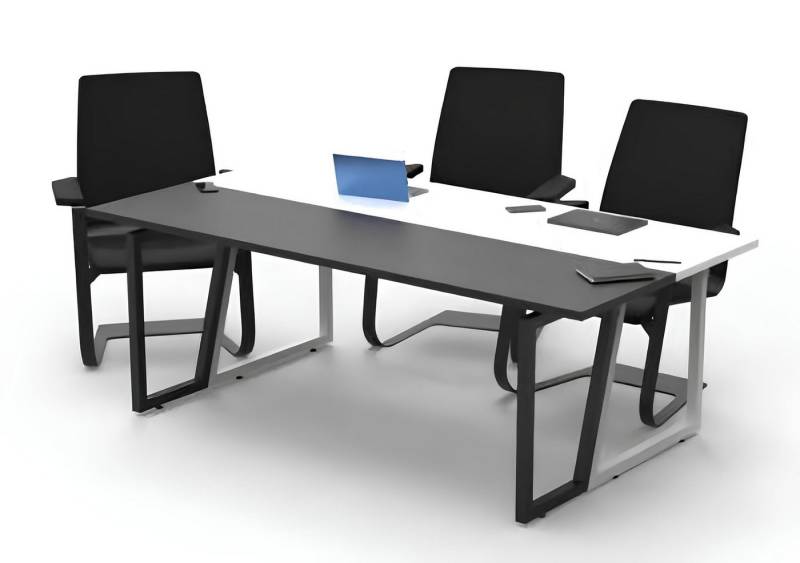 JVmoebel Schreibtisch Weiß Grau Arbeitstation Schreibtisch Arbeitsplatztheke Multifunktions (1-St., Schreibtisch), Made in Europa von JVmoebel