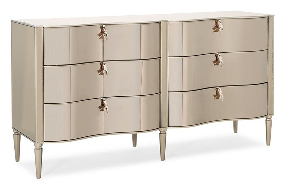 JVmoebel Schubkastenkommode Hochglanz Lowboard Sideboard in Gold – Elegante Kommode Möbel, Made in Europa von JVmoebel