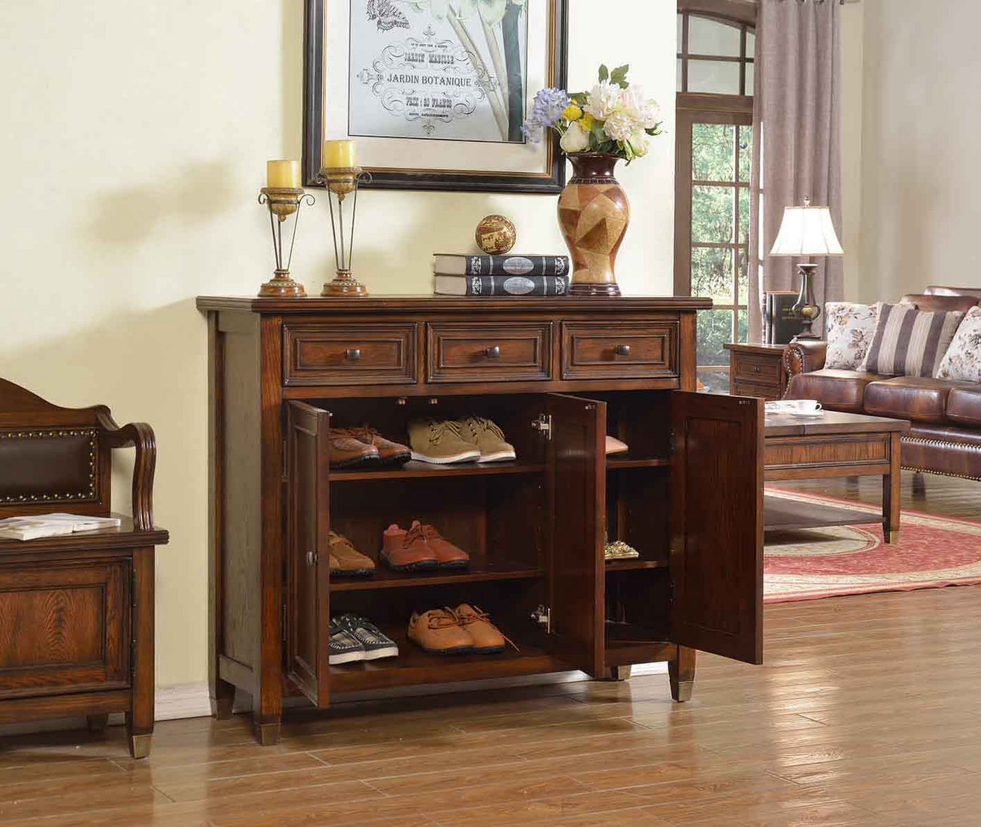 JVmoebel Schuhschrank Schuhkommode mit 3 Fächern in Braun – Schuhregal und Kipper Made in Europa JVmoebel Schuhschrank Schuhkommode mit 3 Fächern in Braun – Schuhregal und Kipper Made in Europa von JVmoebel