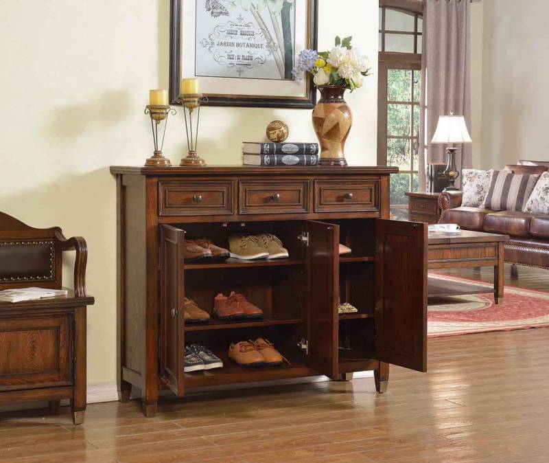 JVmoebel Schuhschrank Schuhkommode mit 3 Fächern in Braun – Schuhregal und Kipper Made in Europa von JVmoebel