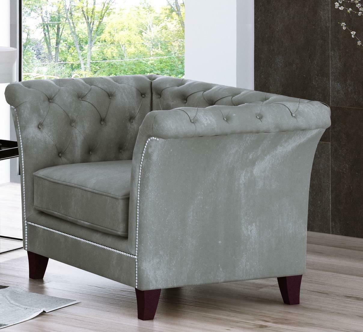 JVmoebel Sessel, Chesterfield Sessel Couch Polster 1 Sitzer Samt Design Couchen Sofas Textil Neu von JVmoebel