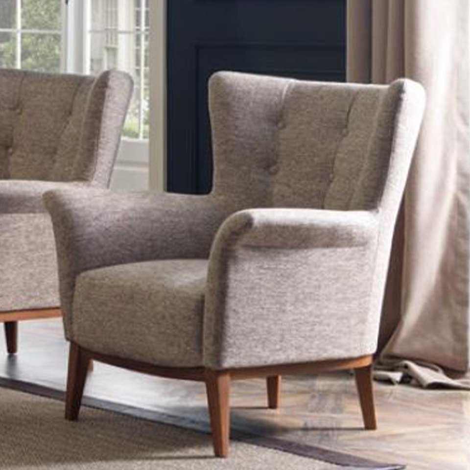 JVmoebel Sessel, Chesterfield Sessel Couch Polster Luxus Holz mit Textil Stil Modern von JVmoebel
