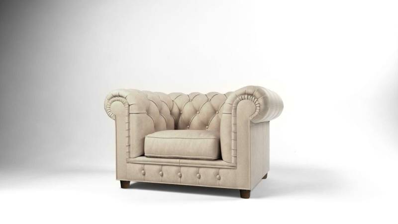 JVmoebel Sessel, Edler Design Chesterfield Polster Sessel Fernseh Sitz Club Lounge Textil Leder von JVmoebel