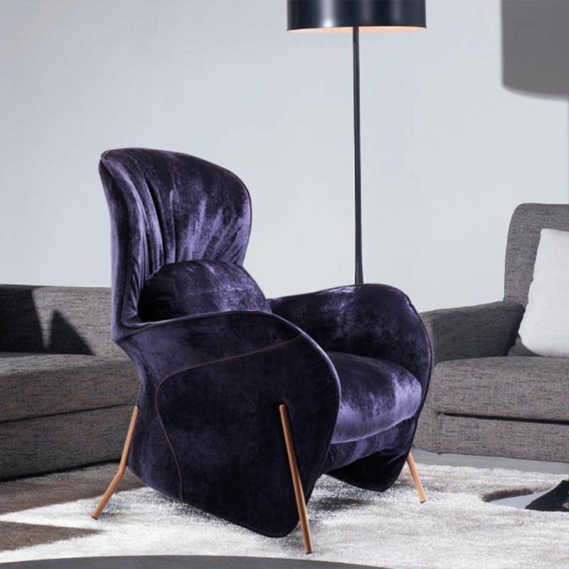 JVmoebel Sessel Club Lounge Stuhl Polster Sofa 1 Sitzer Relax Einsitzer Fernseh Lila, Made in Europa von JVmoebel
