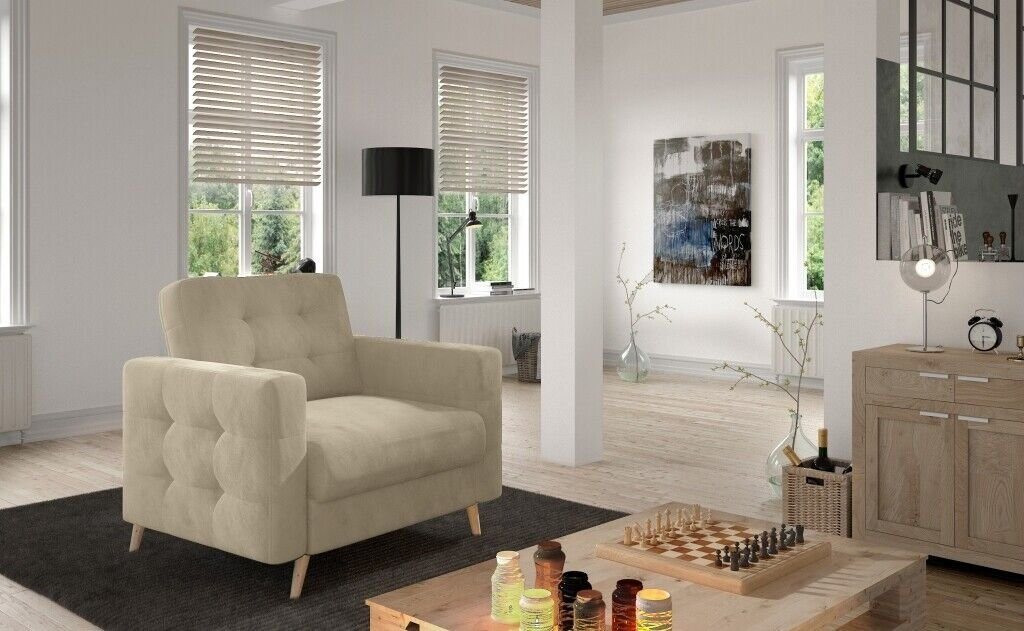 JVmoebel Sessel, Sessel Designer Stuhl Polster Relax Stoff Textil Lounge Neu Fernseh 1 Sitzer von JVmoebel