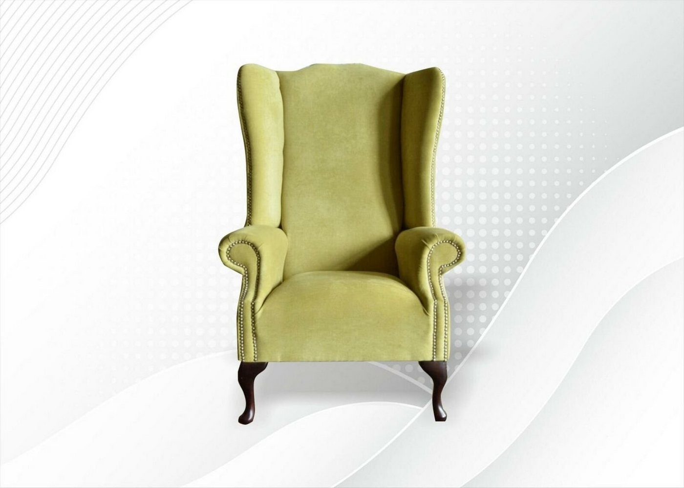 JVmoebel Sessel, Sessel Gelb Textil Stoff Ohrensessel Möbel Neu Wohnzimmer Modern Luxus Design von JVmoebel
