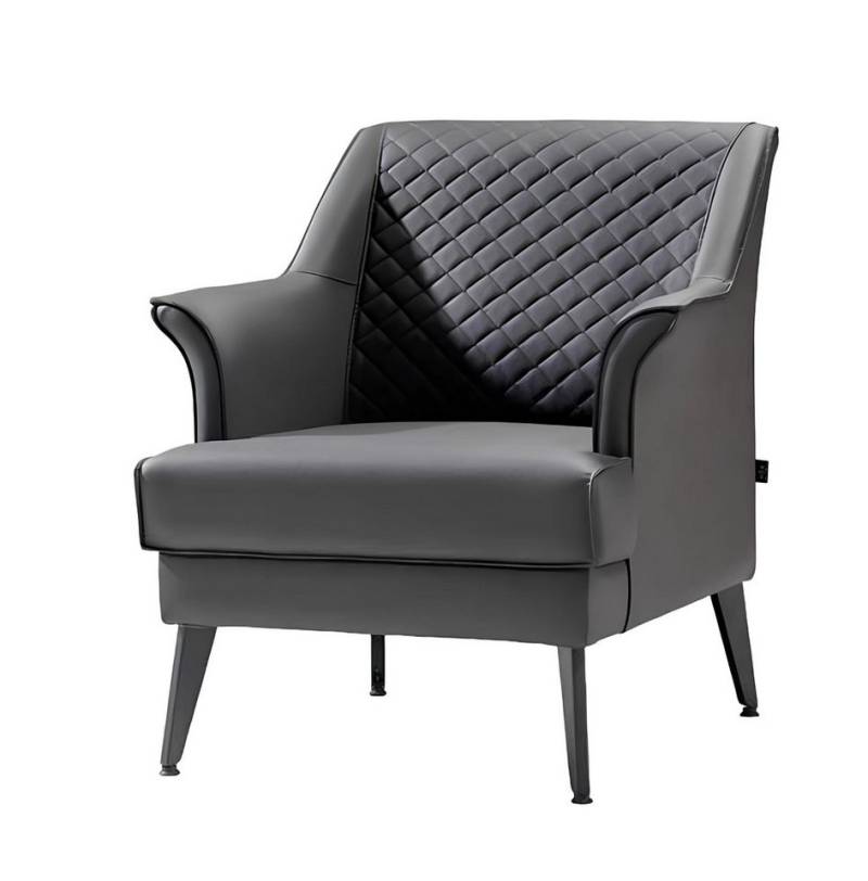 JVmoebel Sessel 1 Sitzer Sessel Leder Polster Moderne Möbel Design Luxus Grau (1-St., Sessel), Made in Europa von JVmoebel