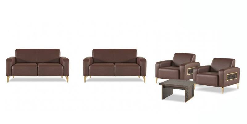 JVmoebel Polstergarnitur Arbeitszimmer-Set 5tlg 2x 2-Sitzer 2x Sessel Couchtisch Wohnzimmer, (Arbeitszimmer-Set 5tlg (2x 2-Sitzer + 2x Sessel + Couchtisch), Made in Europa von JVmoebel