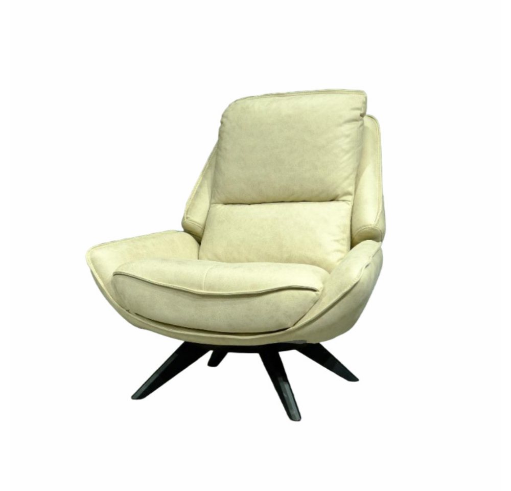 JVmoebel Sessel Beiger Ledersessel Wohnzimmer Clubsessel Designe Einsitzer Edle Möbel (1-St., Sessel), Made in Europa von JVmoebel