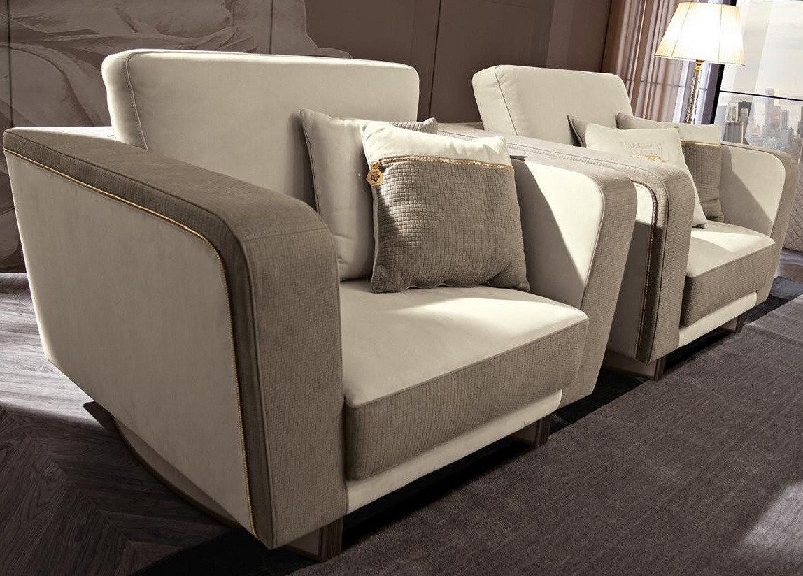 JVmoebel Relaxsessel Bequemer Relaxsessel im Clubstil für Hotel in Beige (1-St., Sessel), Made in Italy von JVmoebel