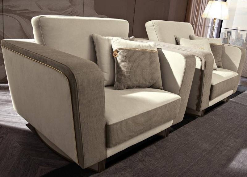 JVmoebel Relaxsessel Bequemer Relaxsessel im Clubstil für Hotel in Beige (1-St., Sessel), Made in Italy von JVmoebel